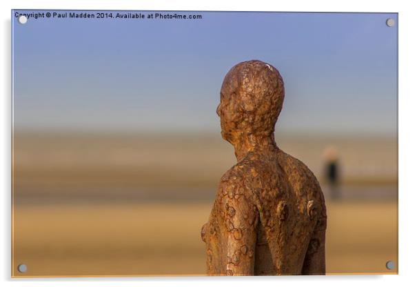 Iron man of Crosby Beach Acrylic by Paul Madden