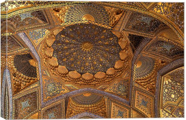 Uzbekistan Ceilings II Canvas Print by Sharon Cain