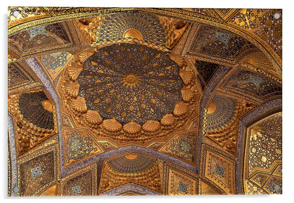 Uzbekistan Ceilings II Acrylic by Sharon Cain