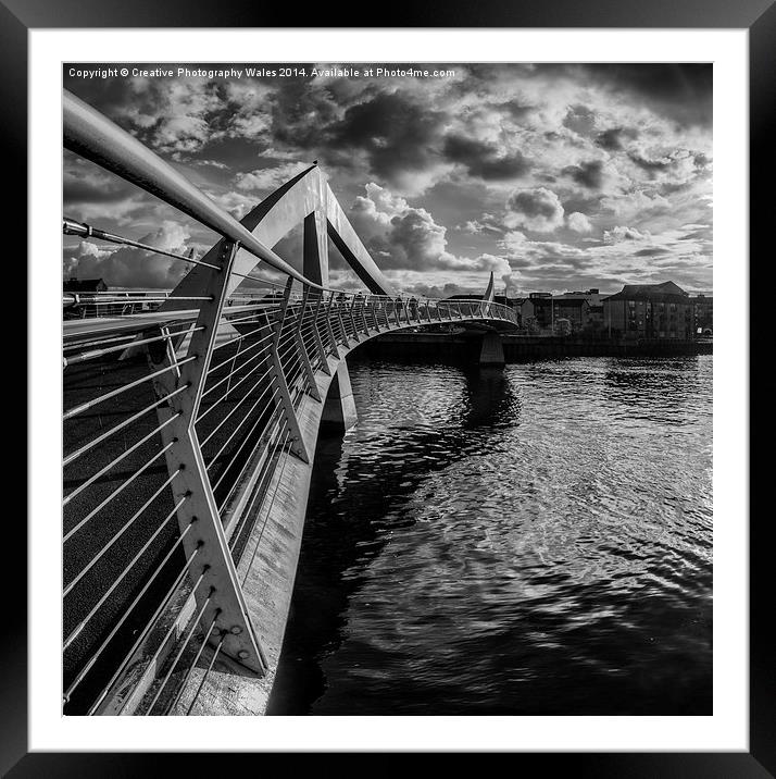  The Squiggly Bridge, Glasgow Framed Mounted Print by Creative Photography Wales
