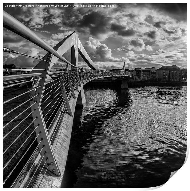  The Squiggly Bridge, Glasgow Print by Creative Photography Wales