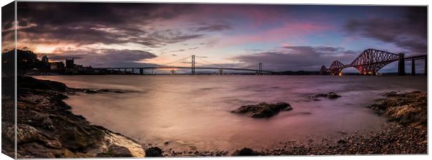  The two bridges on the Forth Canvas Print by Creative Photography Wales