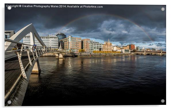  Squiggly Bridge Rainbow Acrylic by Creative Photography Wales