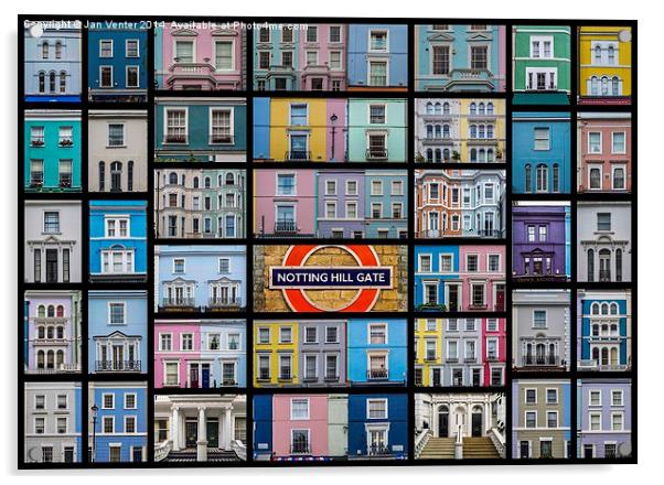  Notting Hill Gate Acrylic by Jan Venter