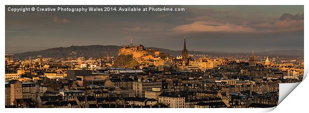  Edinburgh Cityscape Print by Creative Photography Wales