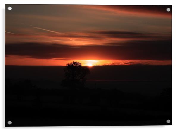 Glastonbury Sunrise Acrylic by Gavin Marker