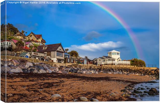 The Lighthouse Rainbow Canvas Print by Wight Landscapes