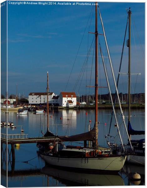  Yachts On The River Deben Canvas Print by Andrew Wright