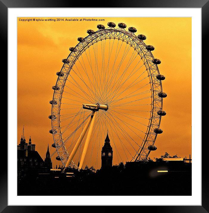  The London Eye and Big Ben Framed Mounted Print by sylvia scotting