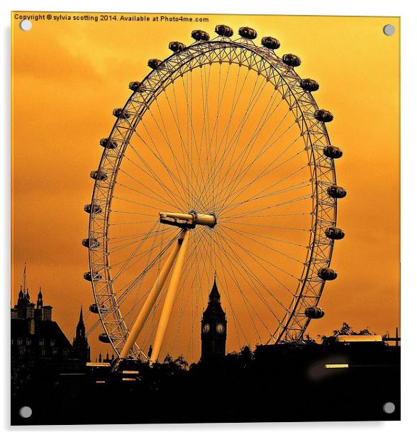  The London Eye and Big Ben Acrylic by sylvia scotting
