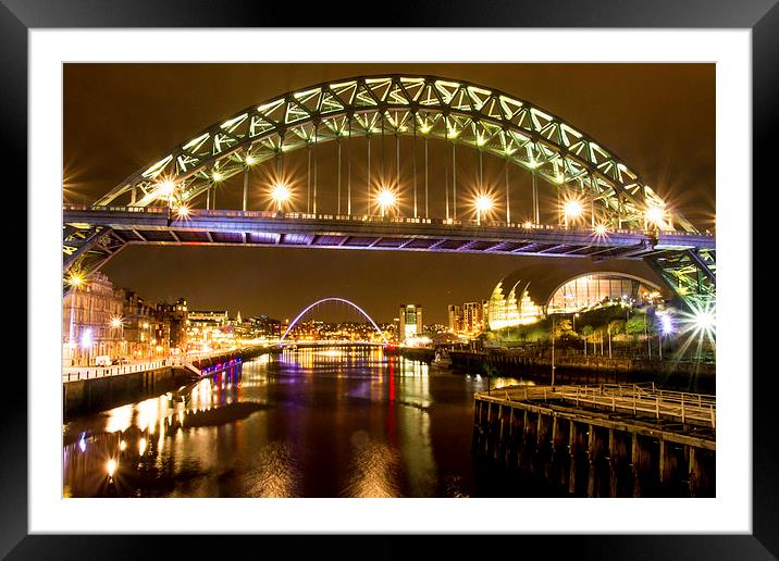 Bright Lights of the Quayside Framed Mounted Print by Helen Holmes