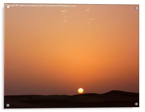  Desert sunset Acrylic by Yasmin Jeevanjee