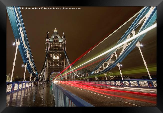 Journey through Tower Bridge Framed Print by Richard Wilson