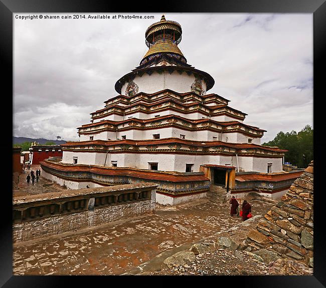 The Kumbum Stupa Framed Print by Sharon Cain