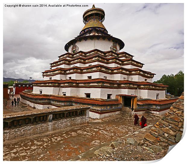 The Kumbum Stupa Print by Sharon Cain