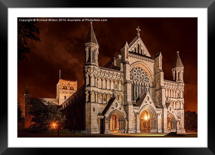 St Albans Cathdral, 10pm Framed Mounted Print by Richard Wilson