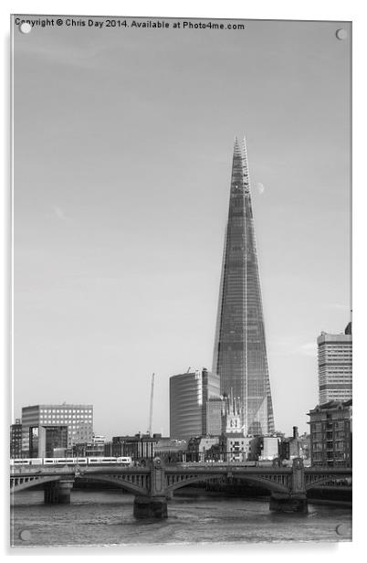 The Shard and Moon Acrylic by Chris Day