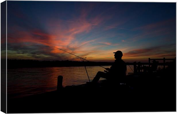  Fishing at sunset Canvas Print by Paul Nichols
