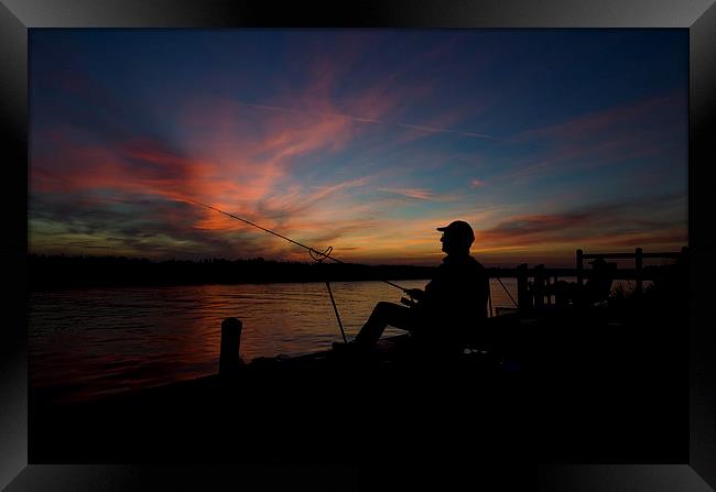  Fishing at sunset Framed Print by Paul Nichols