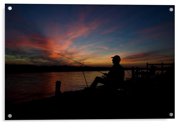  Fishing at sunset Acrylic by Paul Nichols
