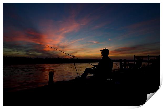  Fishing at sunset Print by Paul Nichols