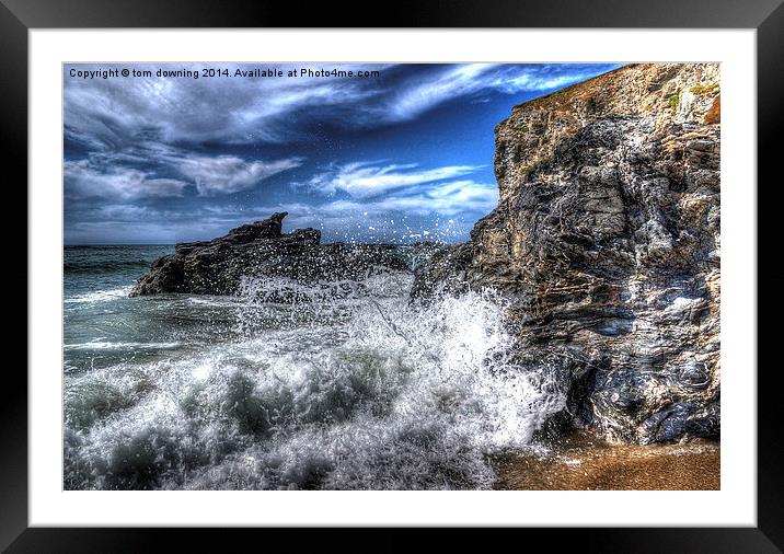  Sea on the Rocks Framed Mounted Print by tom downing