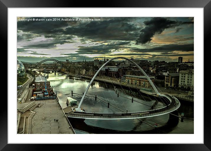 Newcastle through a Baltic Darkly Framed Mounted Print by Sharon Cain