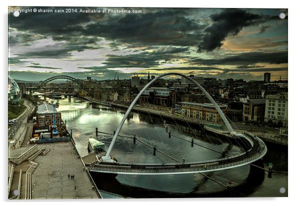 Newcastle through a Baltic Darkly Acrylic by Sharon Cain