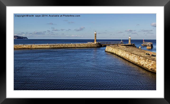  Entrance To Whitby Harbour  Framed Mounted Print by keith sayer