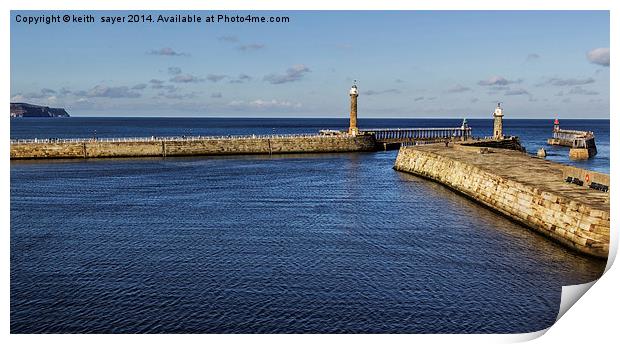 Entrance To Whitby Harbour  Print by keith sayer