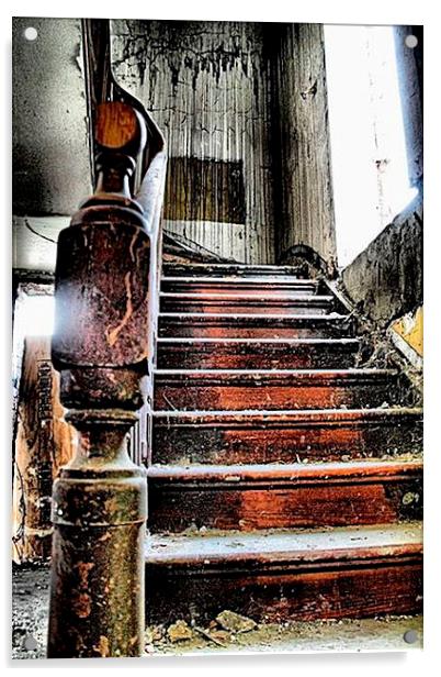  stairway urbex  Acrylic by carin severn