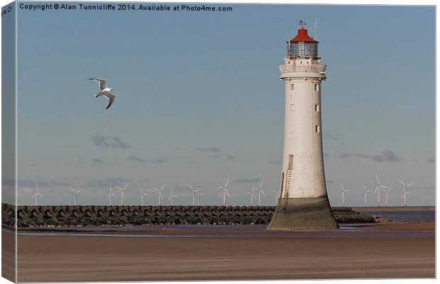 The Mighty Perch Rock Lighthouse Canvas Print by Alan Tunnicliffe