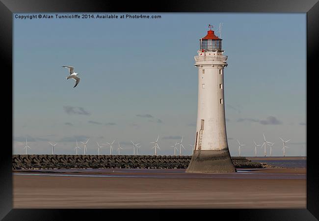 The Mighty Perch Rock Lighthouse Framed Print by Alan Tunnicliffe