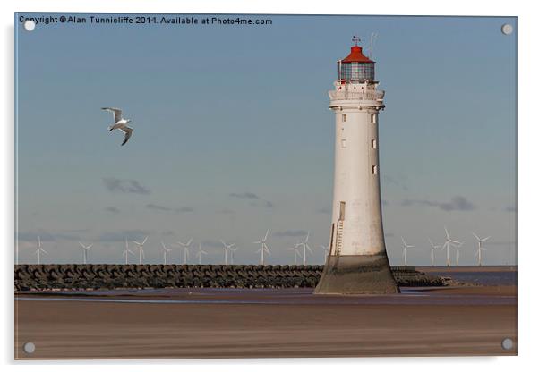 The Mighty Perch Rock Lighthouse Acrylic by Alan Tunnicliffe