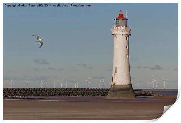 The Mighty Perch Rock Lighthouse Print by Alan Tunnicliffe