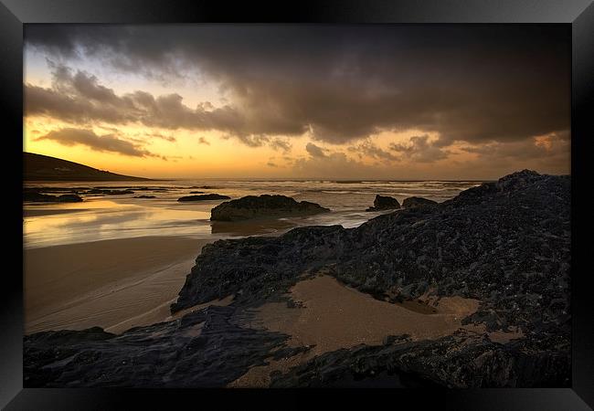  Croyde Bay sunrise Framed Print by Dave Wilkinson North Devon Ph