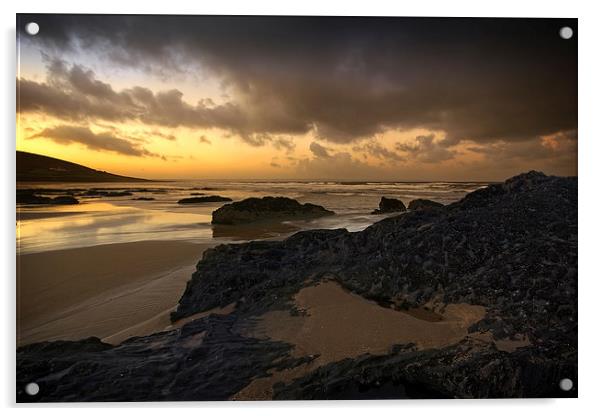  Croyde Bay sunrise Acrylic by Dave Wilkinson North Devon Ph