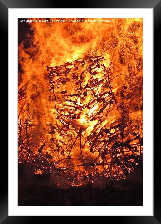 Bonfire!  Framed Mounted Print by Howard Corlett