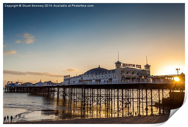  Brighton Pier  at sunset Print by Stuart Gennery