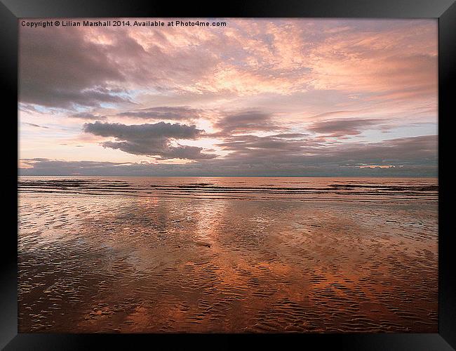  Sunset over the Irish Sea.  Framed Print by Lilian Marshall