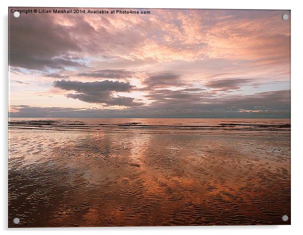  Sunset over the Irish Sea.  Acrylic by Lilian Marshall