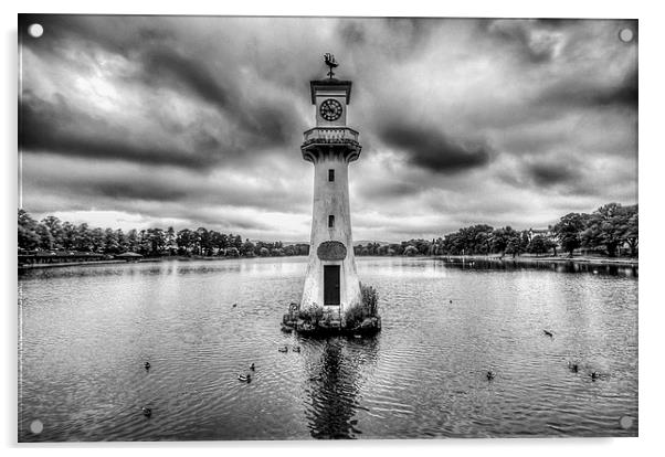 Scott Memorial Lighthouse Roath Park Cardiff 1 Mon Acrylic by Steve Purnell