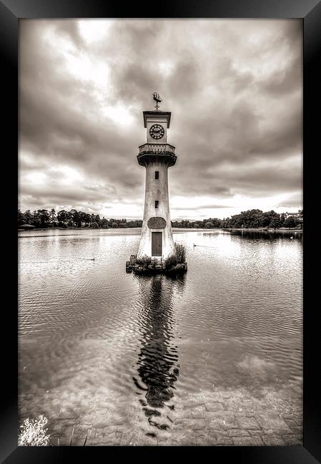 Scott Memorial Lighthouse Roath Park Cardiff 2 mon Framed Print by Steve Purnell