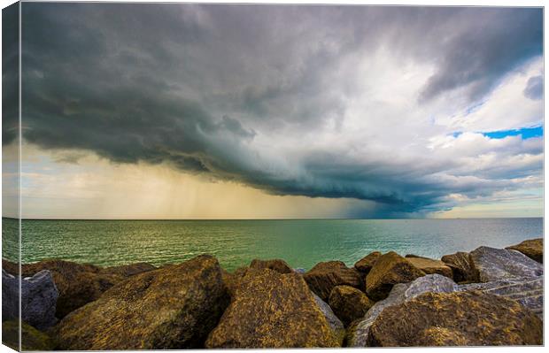  Storm over the Sea Canvas Print by jon  Roberts
