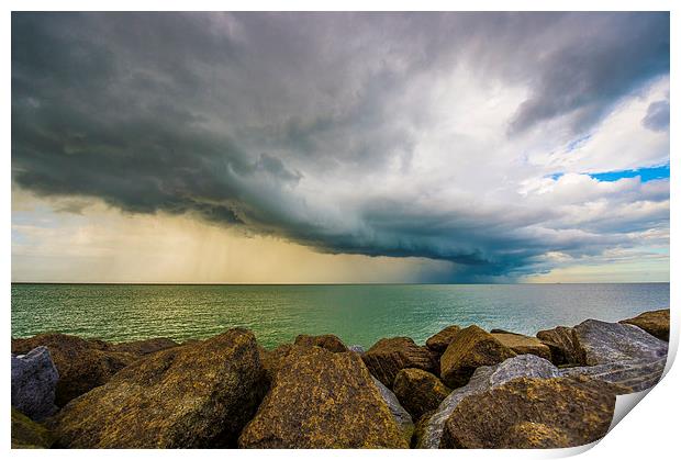  Storm over the Sea Print by jon  Roberts