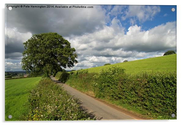  Rural Devon lane Acrylic by Pete Hemington