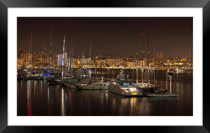  Yachts in Palma marina Majorca Framed Mounted Print by Leighton Collins