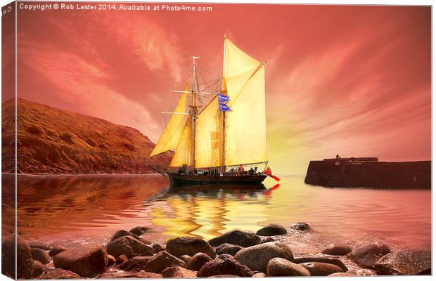  Sunset Sails Canvas Print by Rob Lester
