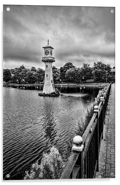  Scott Memorial Lighthouse Roath Park Cardiff 3 mo Acrylic by Steve Purnell