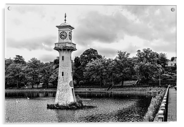 Scott Memorial Lighthouse Roath Park Cardiff 6 mon Acrylic by Steve Purnell
